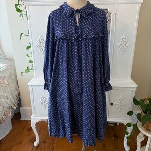 matta New York Long Sleeve Ruffled
Peter Pan Collar Cotton Prairie Dress